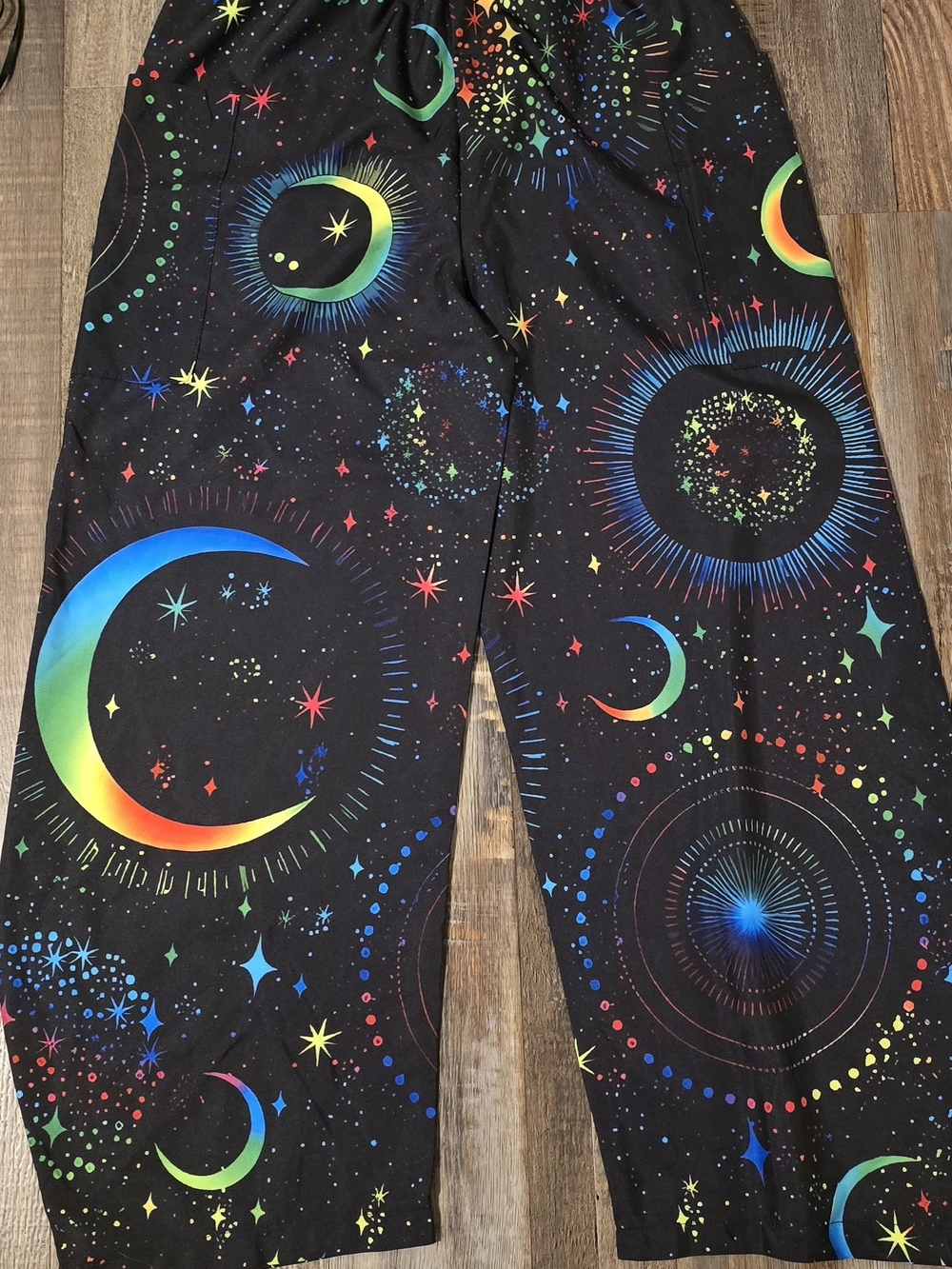 Rave Rainbow Moon & Stars Print Pants
